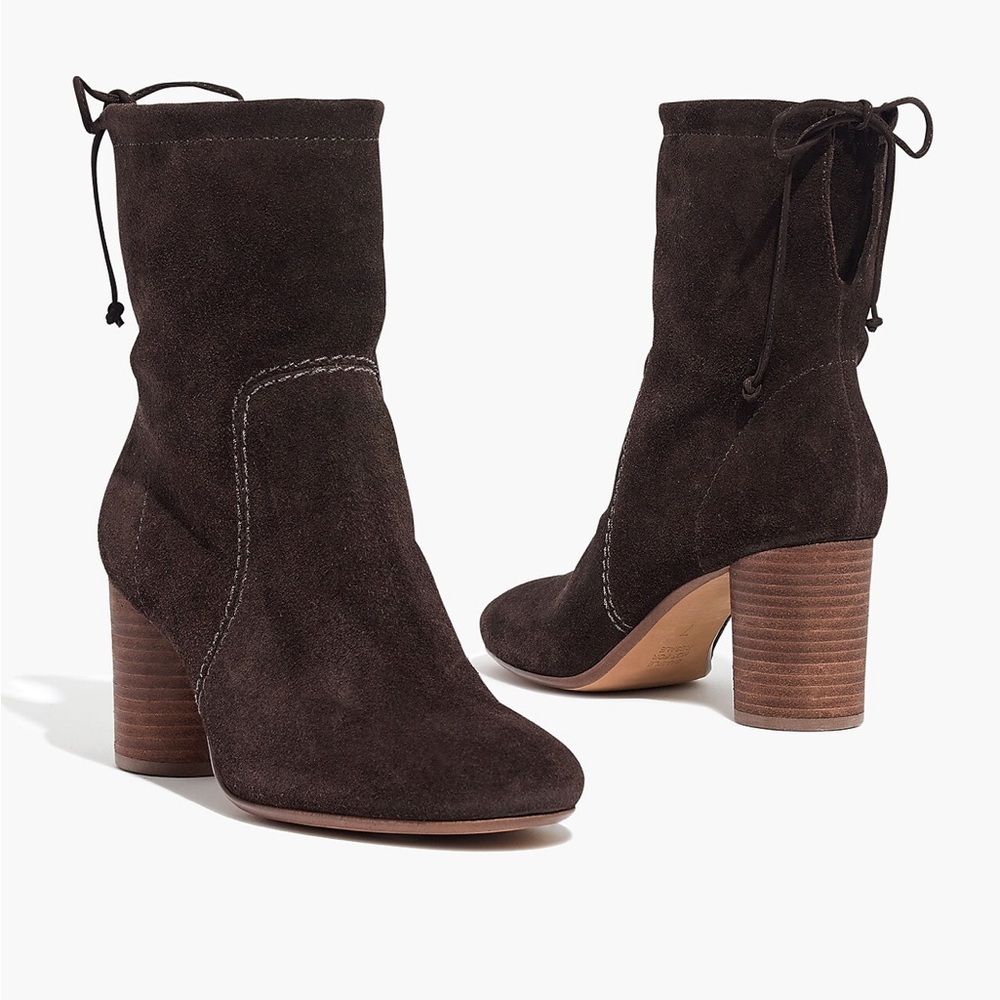 Madewell Neva Foldover Boot in Chocolate Suede 8.5 new